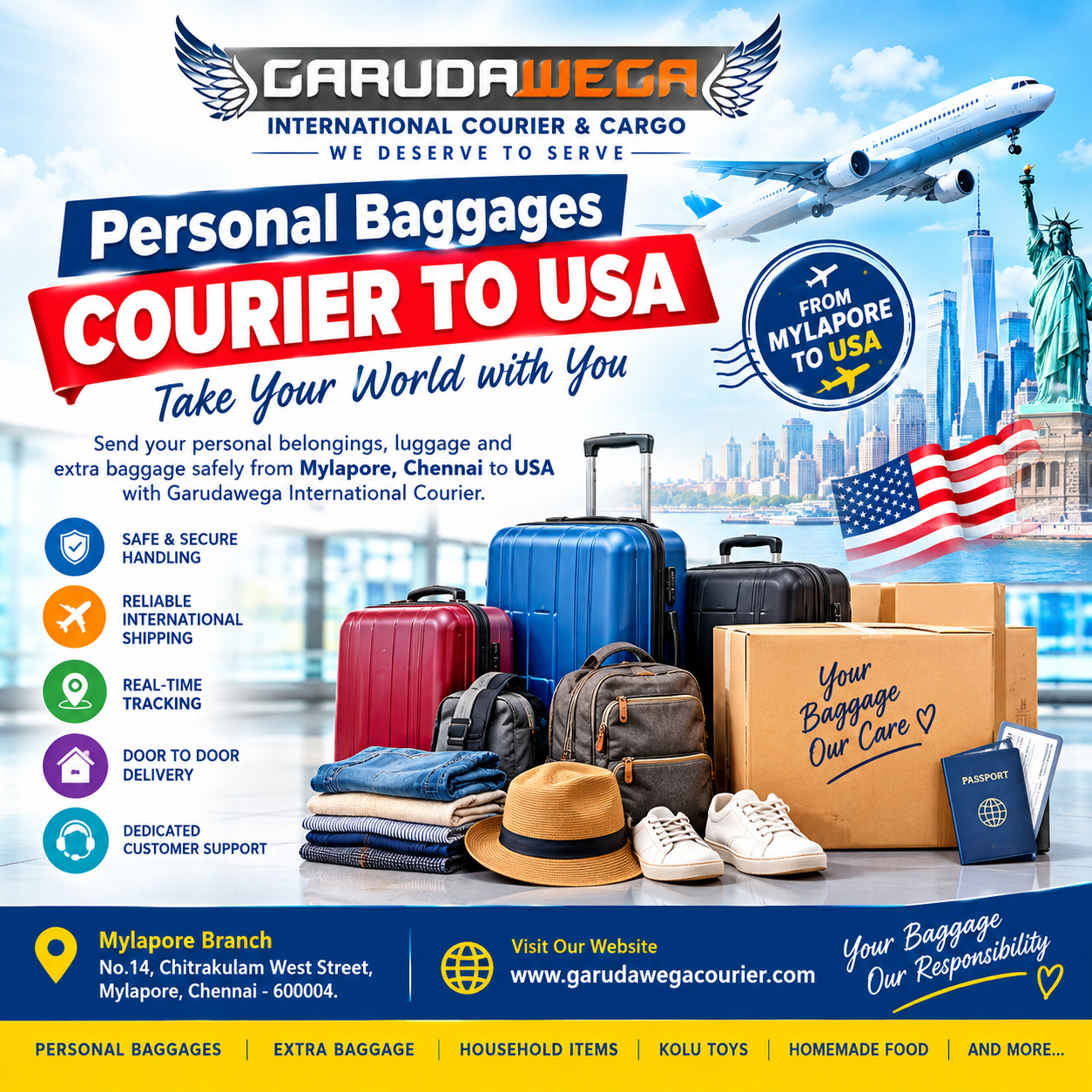 Personal Belongings courier USA